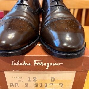 Ferragamo wing tip dress shoe.